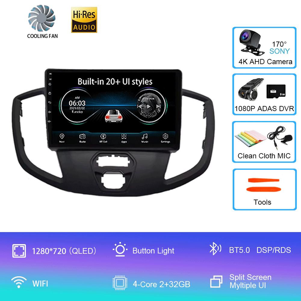 Android 14 Car Radio For Ford Transit 2015 - 2018 Multimedia Video Player Navigation GPS Carplay Android Auto 5G WIFI DSP BT5.0