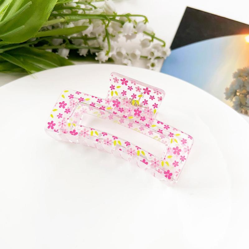 Sweet Fruit Heart-shaped Printed Grab Clip Shark Clip Simple and Fresh Semi-tied Hair Clip and Hair Accessory