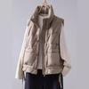 Autumn and winter new stand-up collar white duck down light down jacket vest women's casual solid color vest vest jacket tide