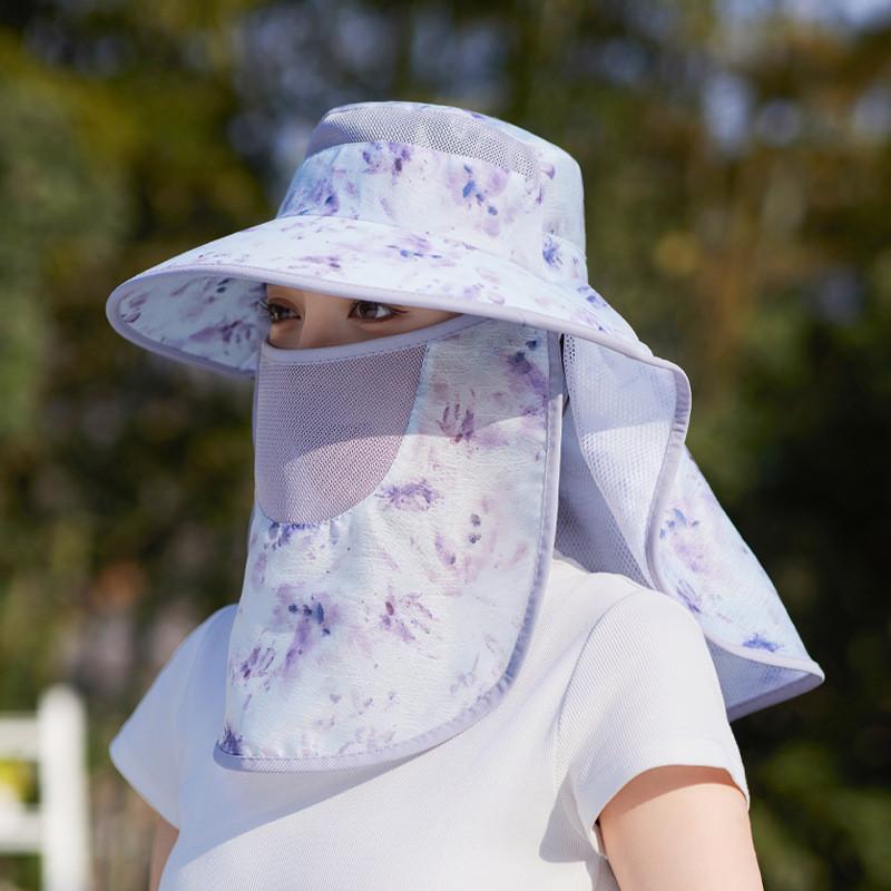 Outdoor Sun Protection Hat With Shoulder Cover For Women Summer Uv Blocker Lightweight Polyester