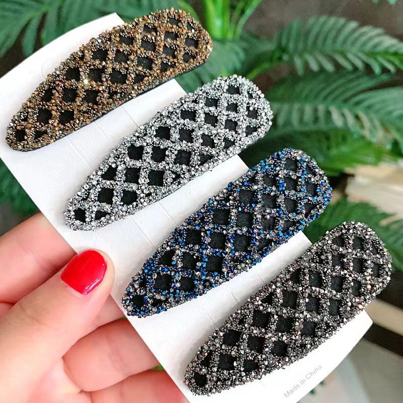 Korean Rhinestone Diamond-Edge Hairpin for Women: Stylish One-Word Clip for Bangs and Side Hair