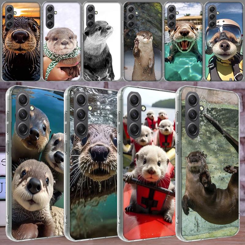 Cute Animals Otters Phone Case for Samsung A16 A26 A36 A56 A17 A37 A57 A07 A06 A02S A03 A04S A05S Galaxy Note 20 10 A50S A71 A51
