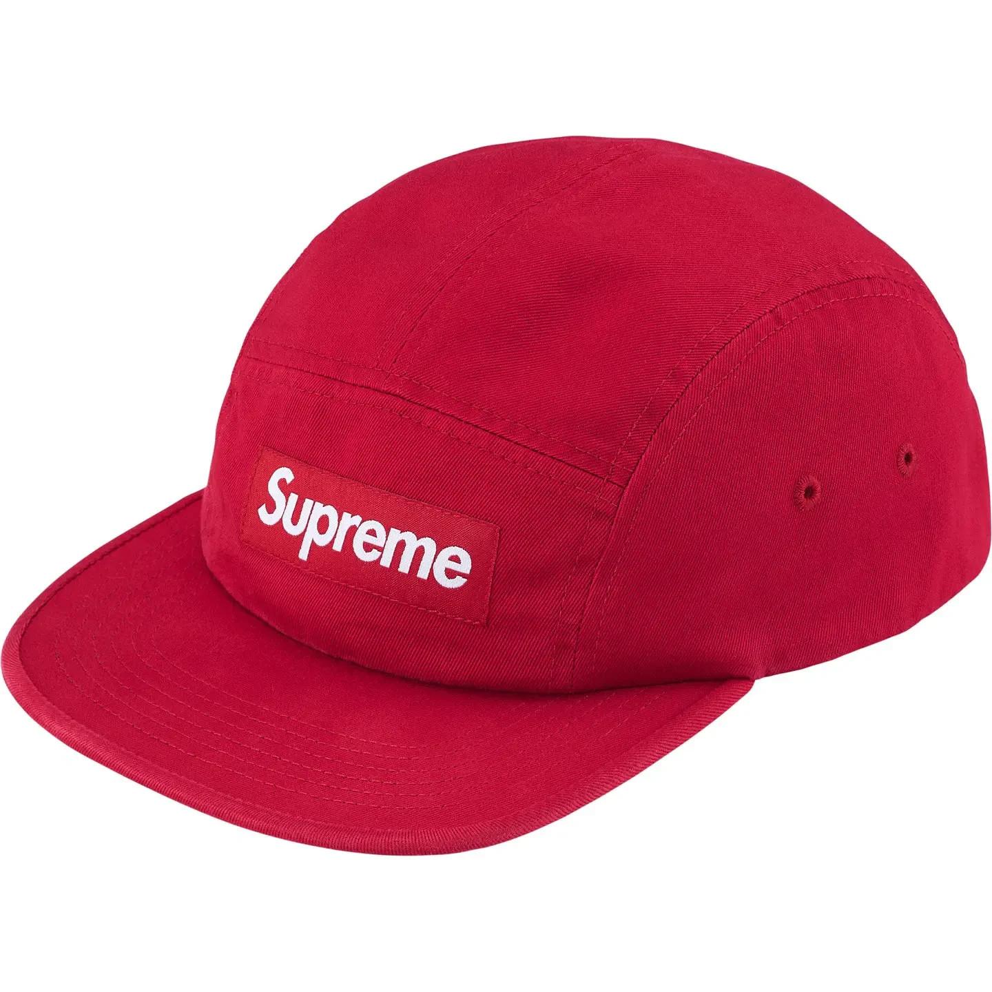 Supreme Washed Chino Twill Camp Cap (26SS) Red One-Size