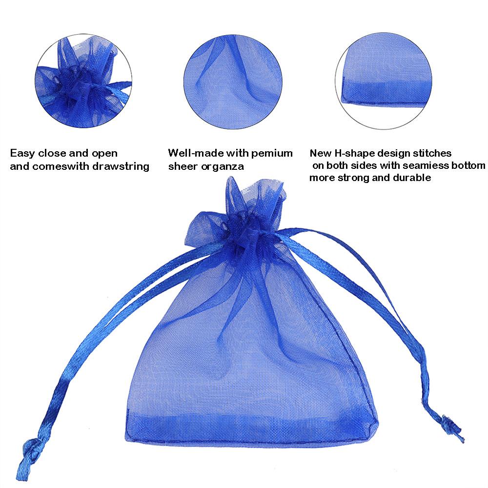50pcs/lot 7x9cm Drawstring Organza Bags, Good Quality For Candy And Jewelry Packaging
