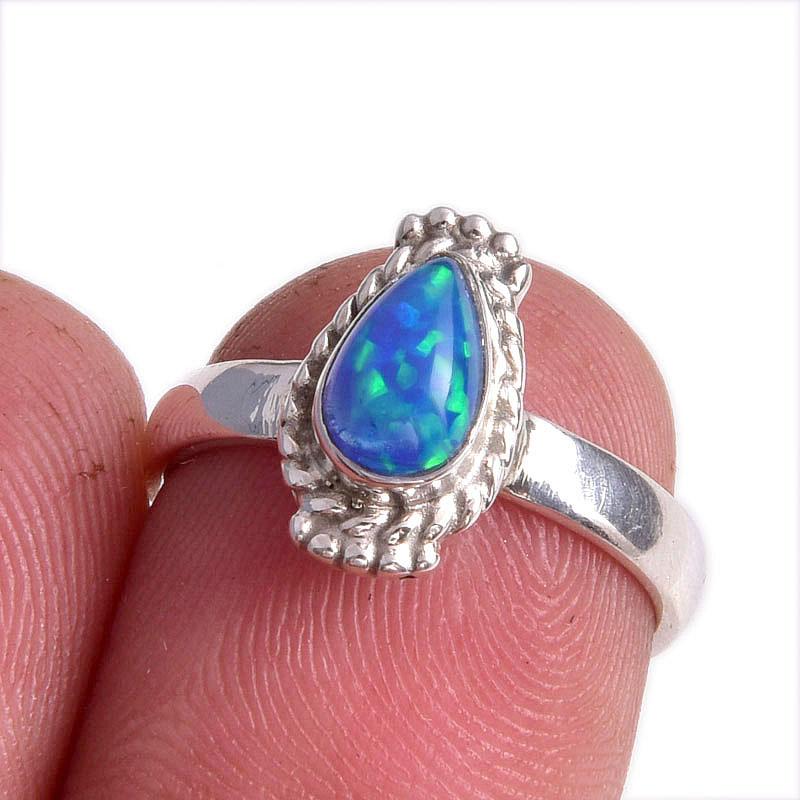 

Кольцо из чистого серебра 925 пробы с натуральным эфиопским опалом ручной работы S.6 R4f58