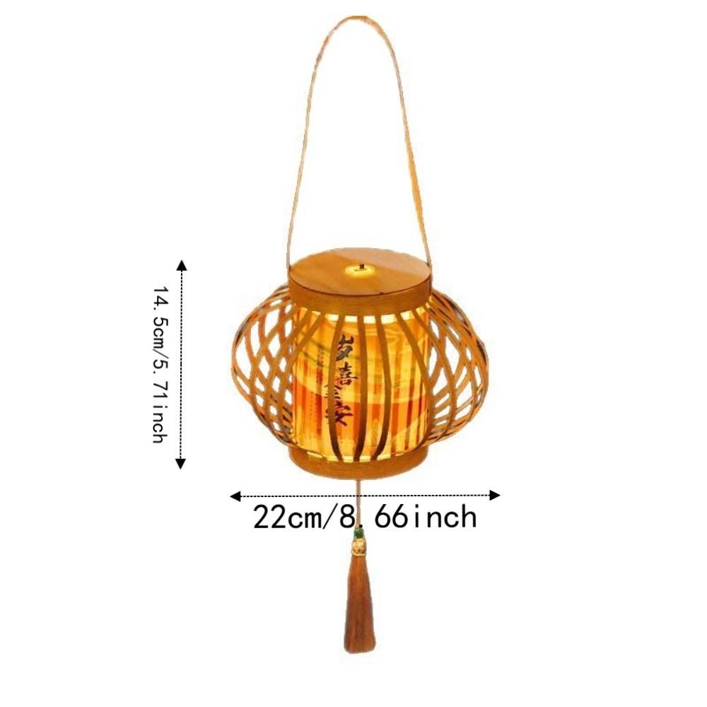 Intricate Weaving DIY Festival Lantern Bright LED Handheld Bamboo Woven Ornament  Kids Craft