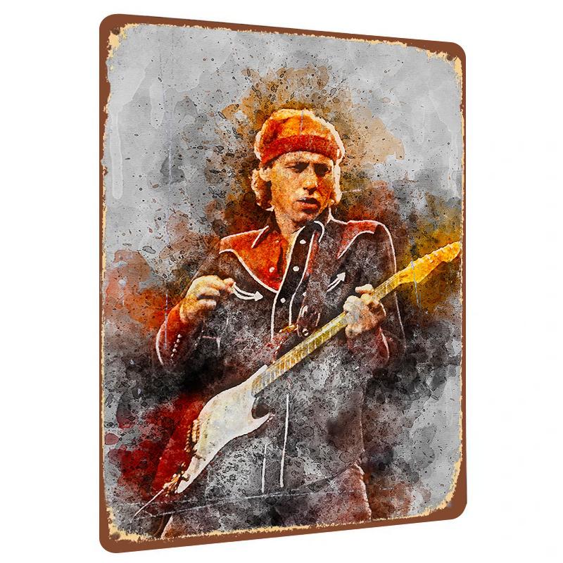 Vintage Rock Guitarist Art Metal Tin Sign Home Wall Decor 20X30CM