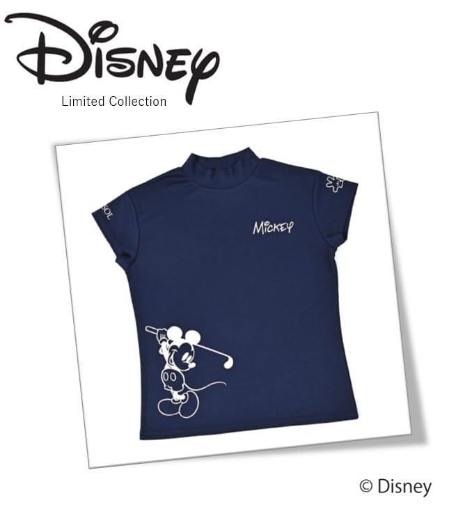 Delsol 7850 NV Mickey Mouse Short Sleeve Mock Neck Shirt (M)