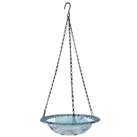 Heavy-Duty Outdoor Bird Bath Water Feeder with Rust-Proof Black Chains Hanging Bird Bath Hummingbird Feeder