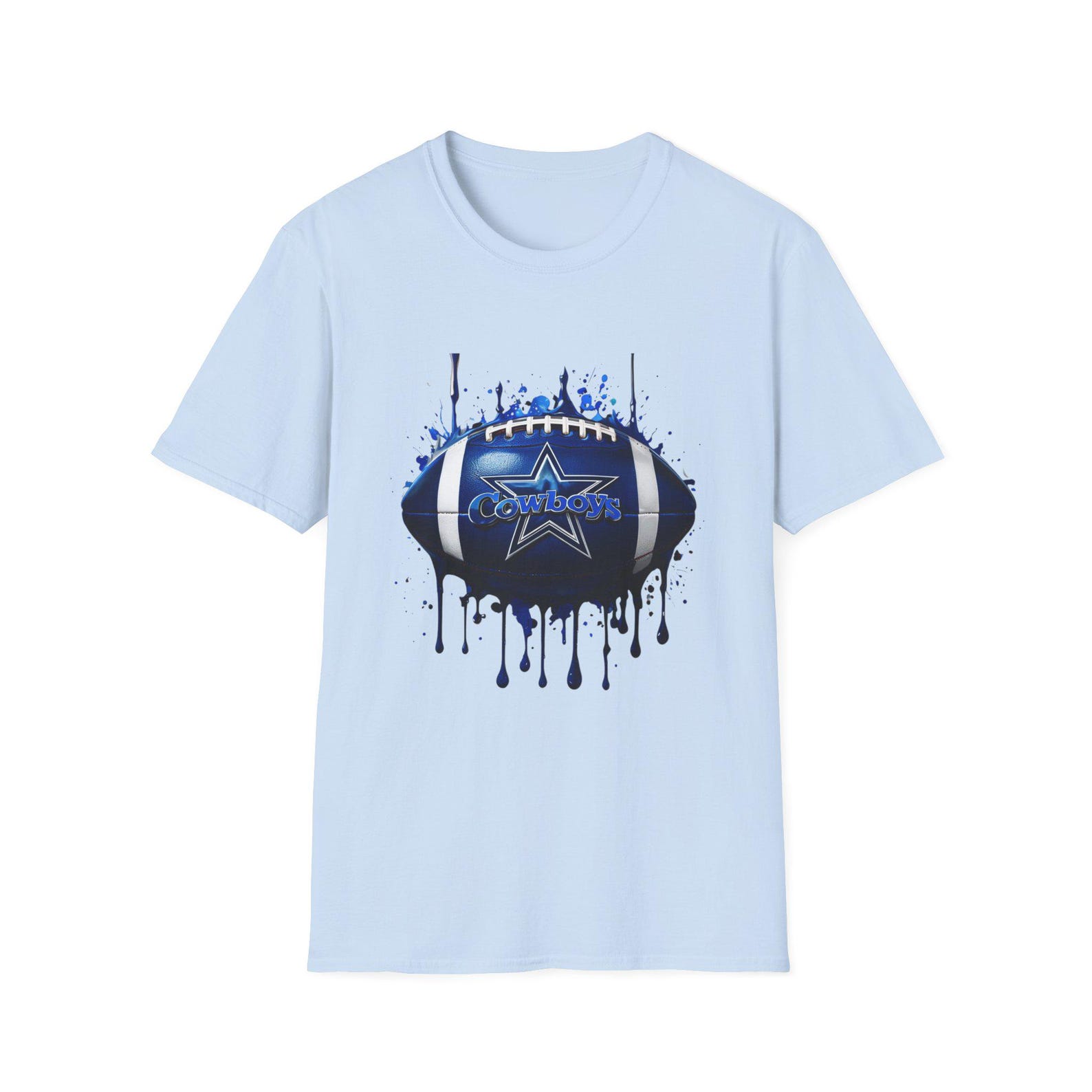 DallasFootball Drip Graphic T-Shirt | Grunge NFL-Inspired Design M