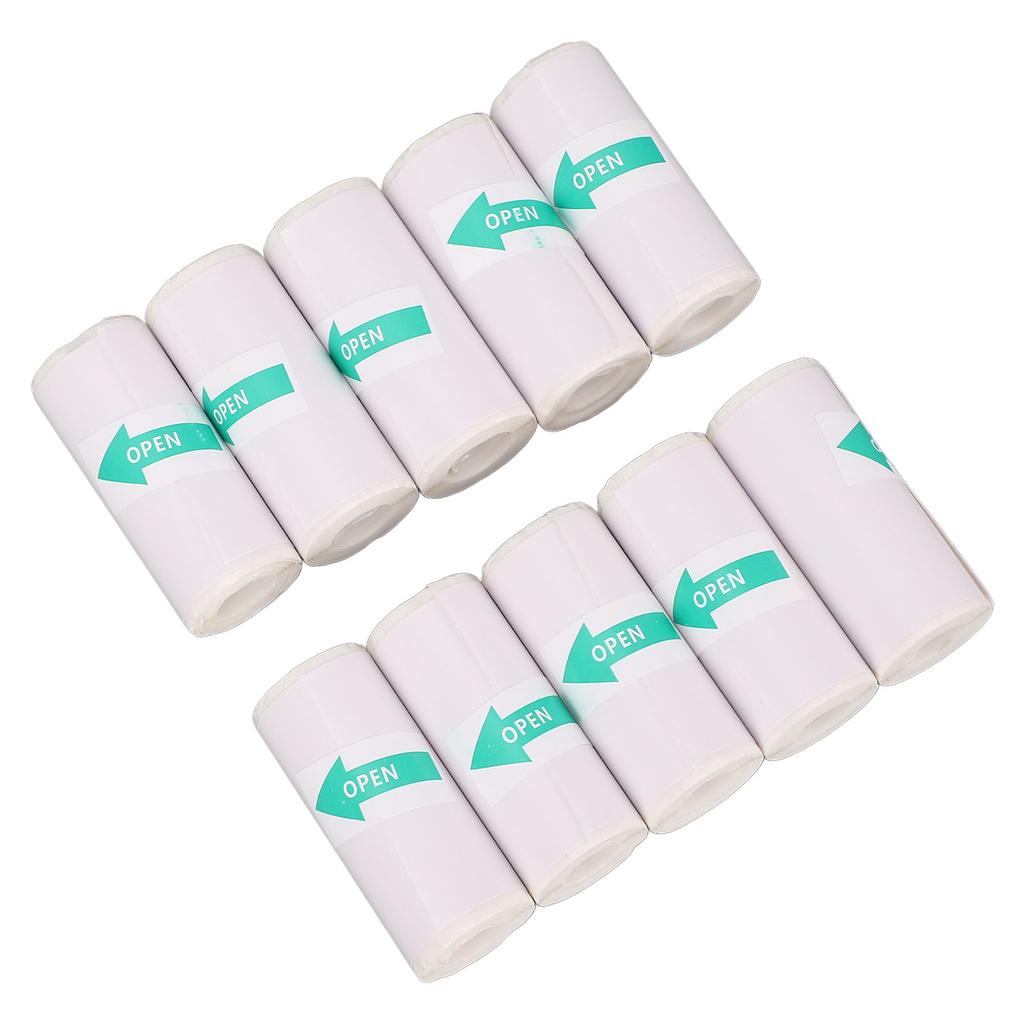 10 Rolls Thermal Print Paper 57x25mm PVC Self Adhesive Thermal Sticker for Portable Printer Camera Label Machine