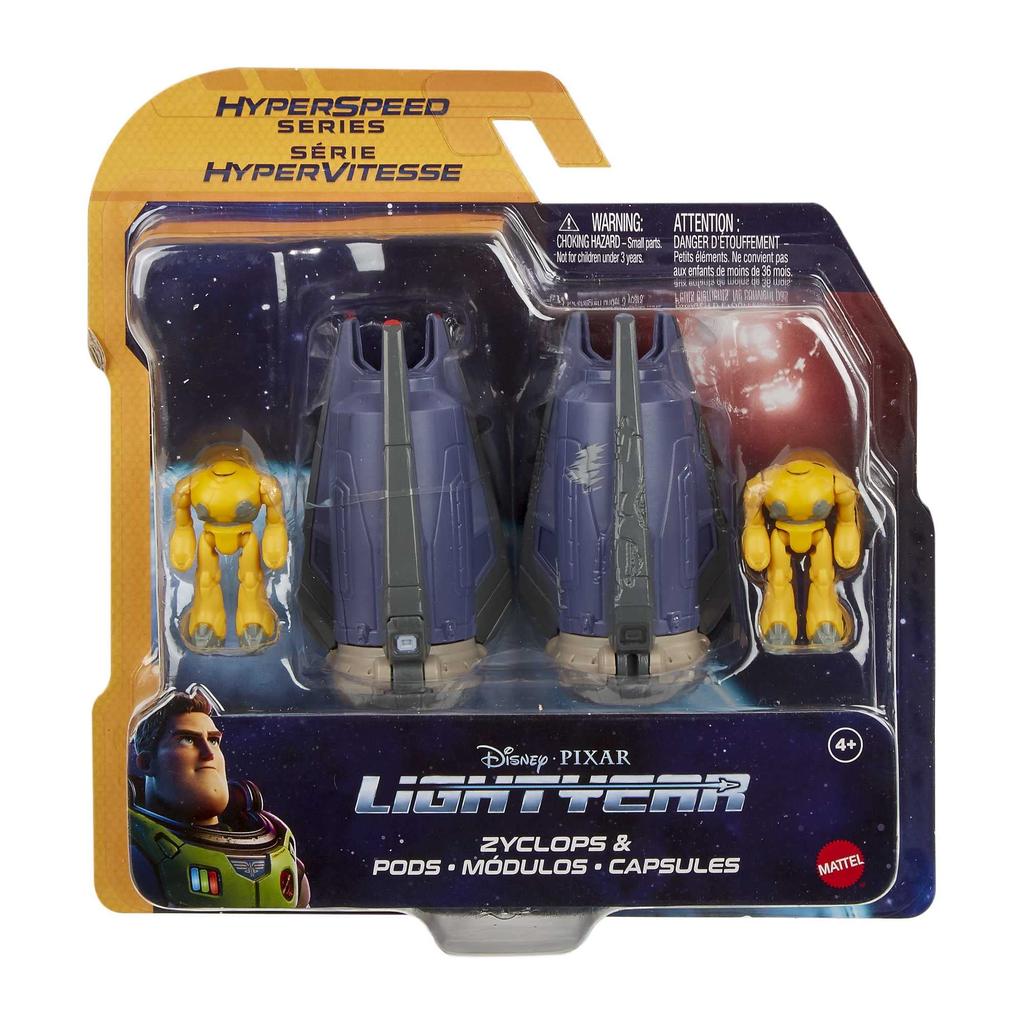 Mattel Disney Pixar Lightyear Hyperspeed Series Zyclops Space Pod Battle Damaged Zyclops Figure inches inches Toy for ages 4 and up & (3.78 long, 1.75