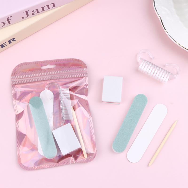 Kit d'Art pour Ongles Avec Lime à Ongles Tampon Bloc de Ponçage Polissage Brosse à Poussière Manucure & Ensemble Éponge Pour Ongles Professionnels & Maison