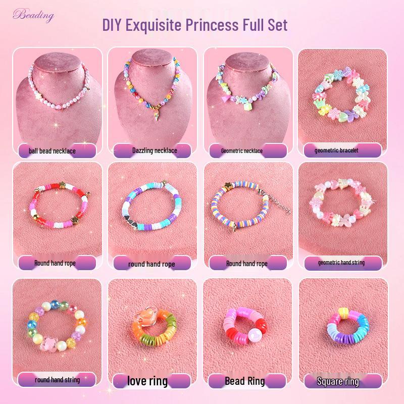 DIY Mädchen Perlen Schmuckschatulle: Prinzessin Armband & Halskette Puppenspielzeug Geschenk