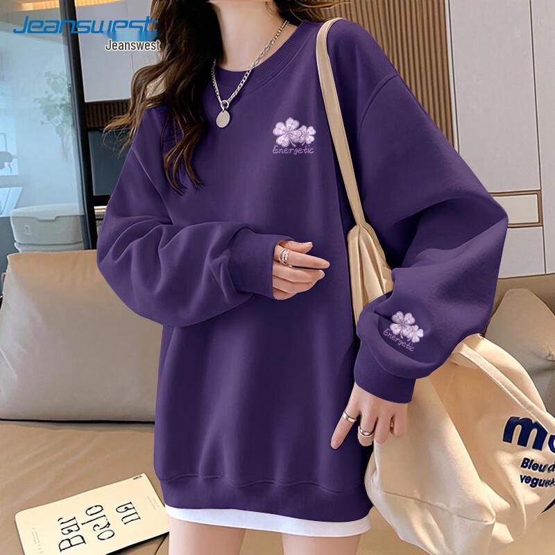 Jeanswest Women's Casual Crew Neck Long-Sleeve Sweatshirt