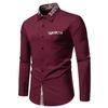 Camicia Casual da Uomo alla Moda con Rever a Maniche Lunghe Camicia da Uomo a Maniche Lunghe Color Block con Stampa Floreale