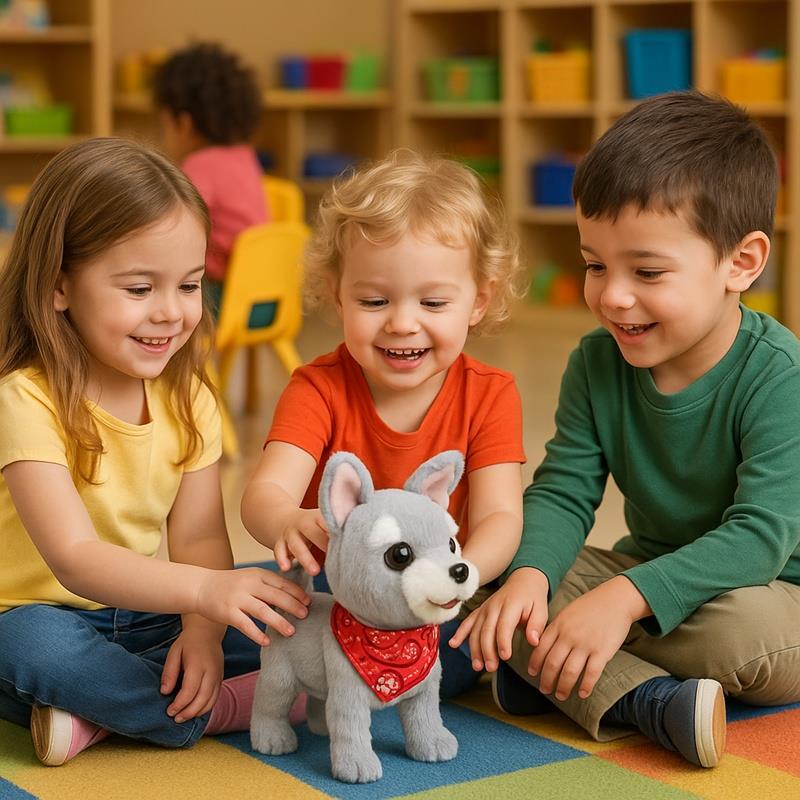 Interactive Dog on a Leash Mascot Schnauzer Walking Barking Toy