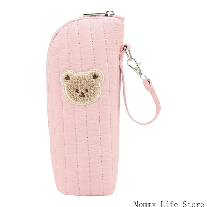 Lovely Cartoon Cotton Insulated Milk Bottle Bag For Baby Feeding Travelling