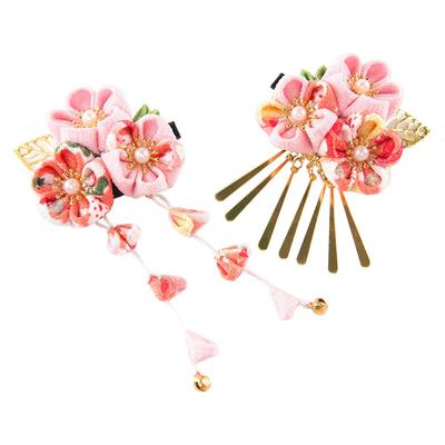 FLORICA Hair Ornament Set for Perfect for and Features a Flower and Bell Hair and Includes a Storage Available In 2 Colors 2-Piece Girls,
