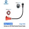 CEE Red Power Female Plug For Portable EV Charger Schuko Plug Socket Adapter Connect with 16A 3 Phase 7.2KW Blue Socket 1Phase