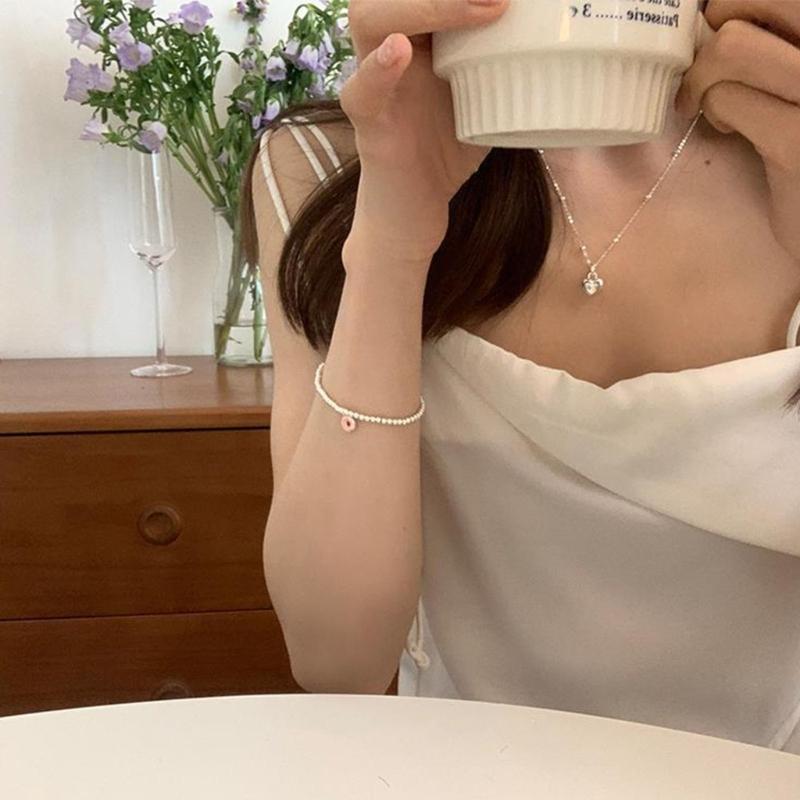 Fashion Heart Pendant Necklace Silver Color Bead Layered Necklace Temperament Clavicle Chain Necklace Choker Jewelry