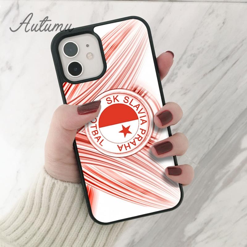 Slavia Praha Czech Flag Phone Case for iPhone 11 12 13 14 Pro Max Mini XR XS SE 2020 7 8 Plus Samsung Galaxy S21 S22 Shell