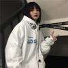 Ladies Letter Print Hooded Hoodie Women's Autumn Winter New Loose Oversize Plush Sweatshirt Pullover Tops for Couple Outfit