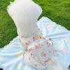 Flutter Sleeve Dog Love Printed Skirt Thin Breathable Pet Suspenders Vest  Party