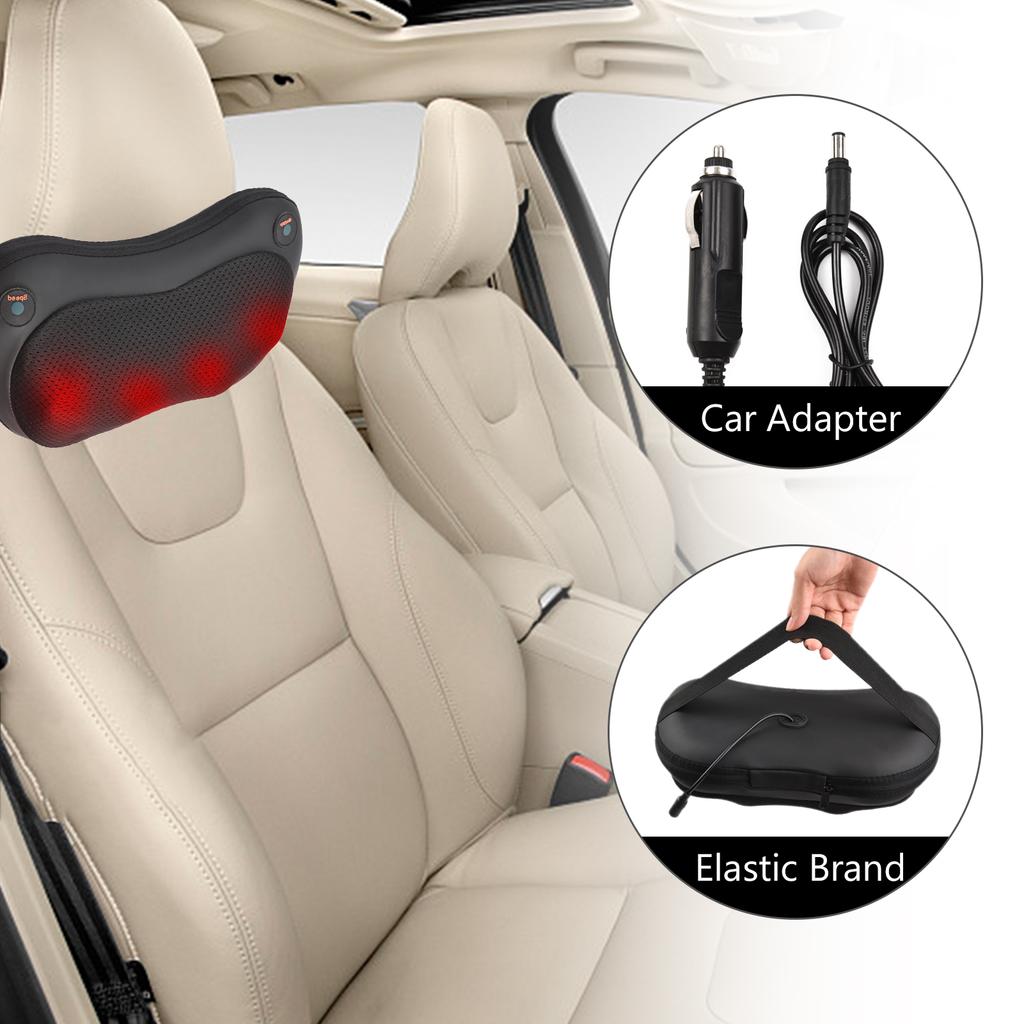 Back and Neck Massager with Heat Special On board Power Supply Massage Pillow with Deep Tissue Kneading for Shoulder