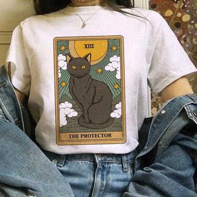 Kawaii Frauen T-shirt Mode Tarot Katze Damen T Shirt Anime Nette Grafik T-shirts FeUnisex Sommer XS-4XL Kurzarm T-shirt