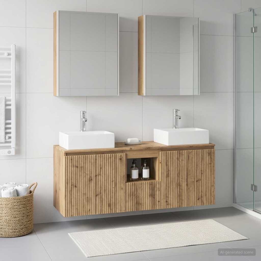 Bathroom Cabinet Set 5 pcs Artisan Oak Wood Based Material