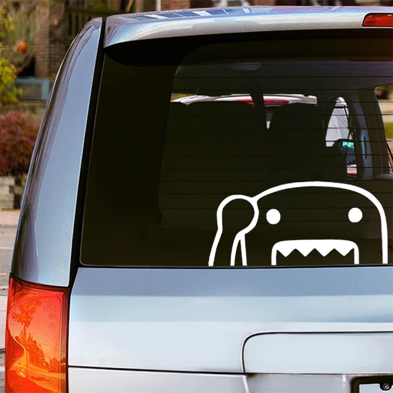 Hinter den Kulissen Domo Kun Vinyl Autoaufkleber, Wasserdichte Cartoon-Aufkleber für Auto Stoßstange Heckscheibe Auto Außen Styling Dekor Zubehör