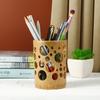 Creative Bamboo Organizer Toothbrush Holder Hollow Storage Case for Cosmetic Brush Tableware Stationery Home Decoration