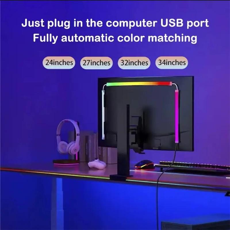 Computerbildschirm-Lichtleiste Monitor RGBIC Bluetooth LED-Lichter Umgebungsbeleuchtung Musik-Sync APP-Steuerung PC-Hintergrundbeleuchtung Spielzimmer