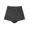 Women's High-Waist Woolen Bootcut Shorts - Slimming & Butt-Lifting A-Line Design, Versatile for Spring.