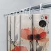 Watercolor-style Poppy Shower Curtain Bold Red Flowers Modern Bathroom Decor for Home Use