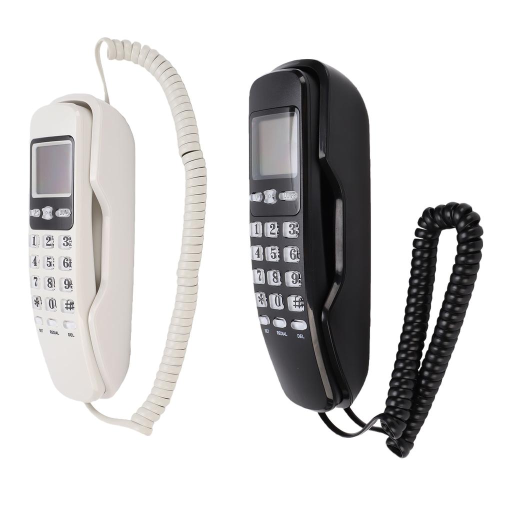Wall Mountable Basic Corded Telephone Slimline Retro Wall Mounted Landline Telephone With Dtmf Support For Fsk Cid  For Home