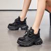 Inside the Heightening Dad Shoes Ins Tide 2025 Autumn New Internet Celebrities with the Same Platform Leather Versatile Casual Sports Shoes