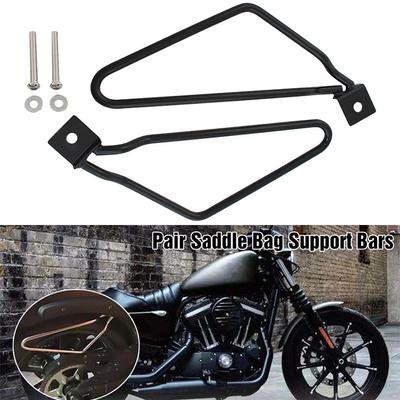 Motocyklowe Czarne Pręty Wspornikowe Sakw Montażowy Zestaw Pasuje do Harley Sportster 883 Iron XL883N, Dyna Fat Bob FXDF