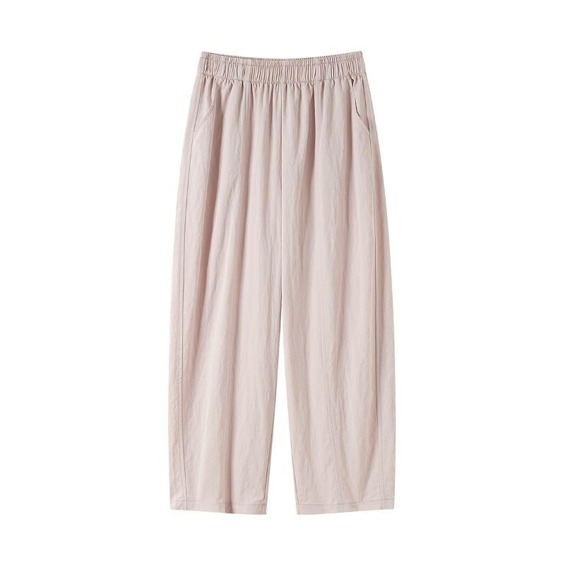 

Summer splicing radish pants loose and comfortable literary style tapered nine-point pants small men and women thin Harlan pants L