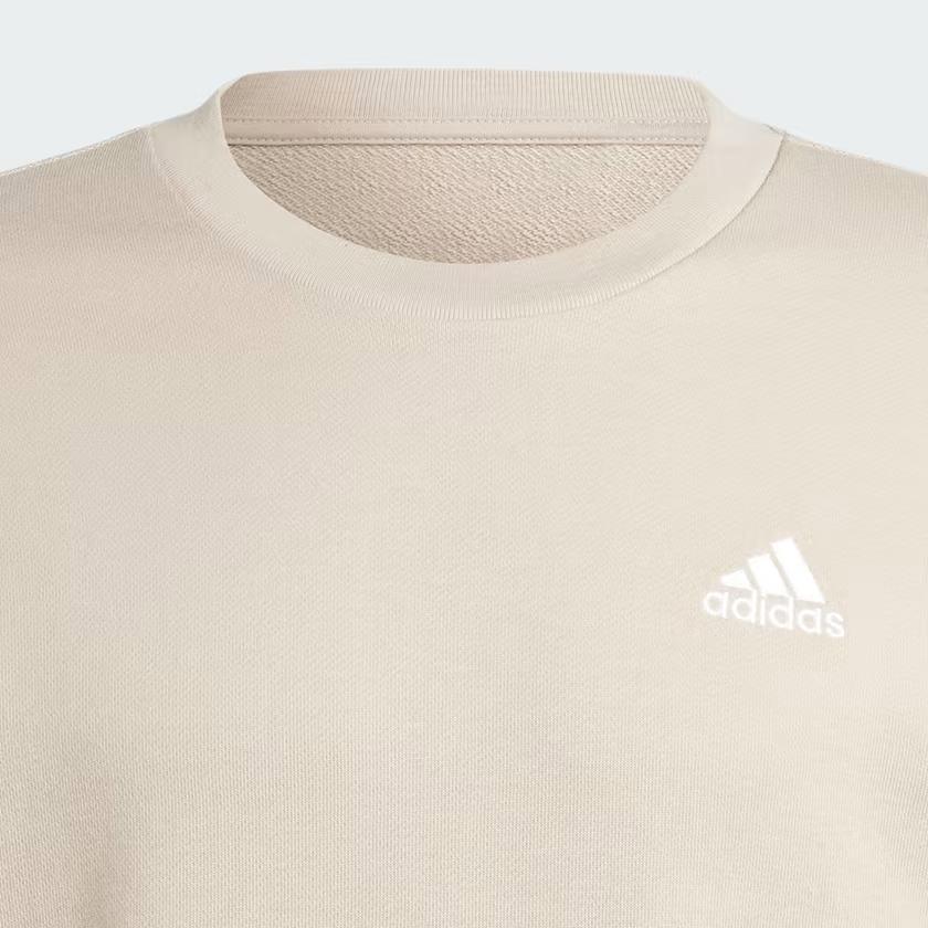 Adidas Letter Logo Print Crew Neck Sweatshirt Men Tops Beige IJ6106