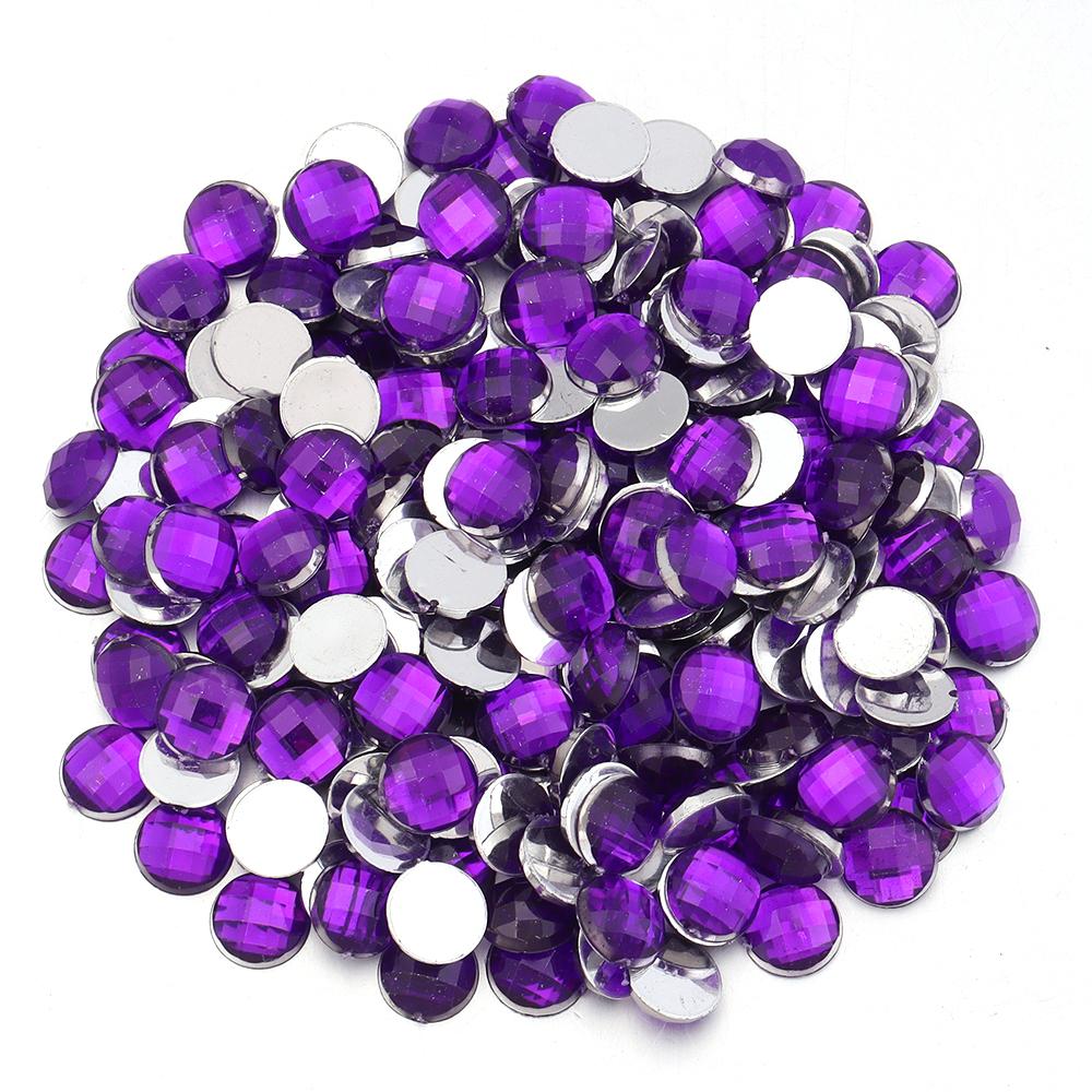 200pcs Round Flatback Acrylic Rhinestones Colorful Cabochon Beads For Jewelry Making DIY Necklace Earrings Hairclip Accessories