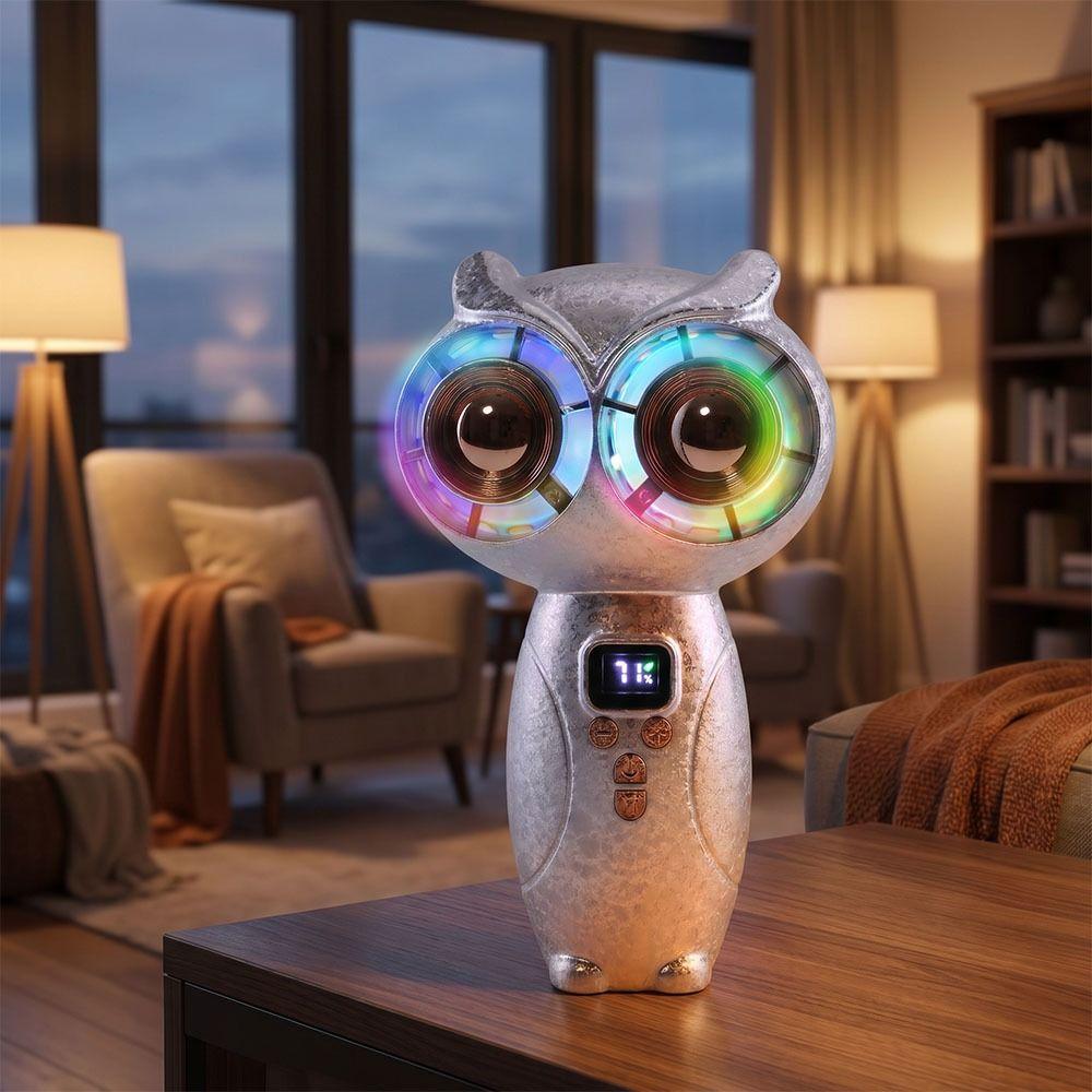 Quiet Mini Handheld Fan Strong Wind Personal Cooling Fan Cartoon Owl Fan for 3000mAh Desktop Use