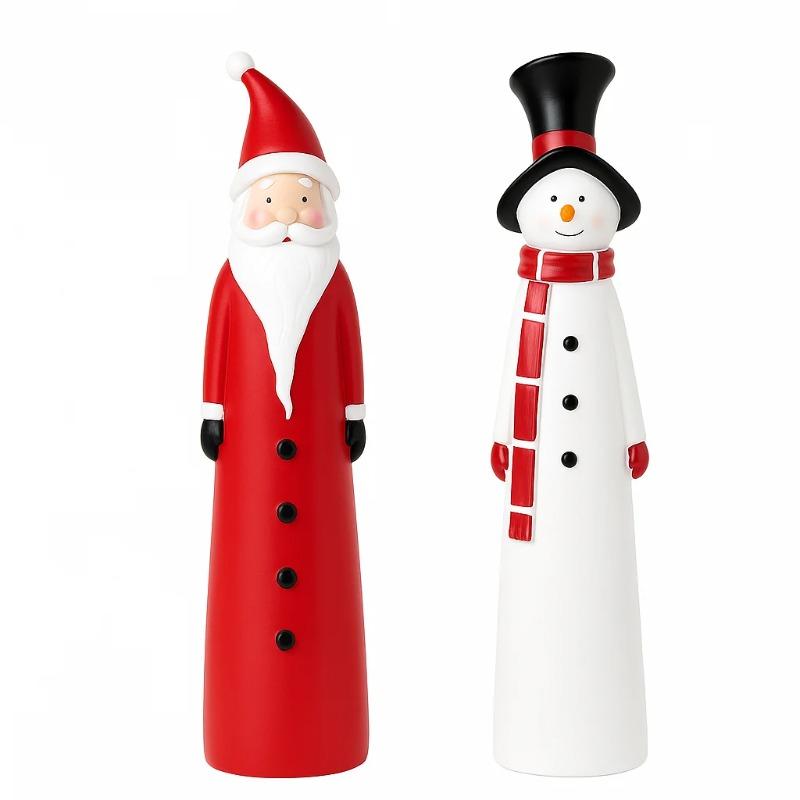 

Vintage Christmas Home Decor Santa Claus and Snowman Decorative Ornaments Suitable for Indoor or Lawn Resin Craft Doll Ornamen