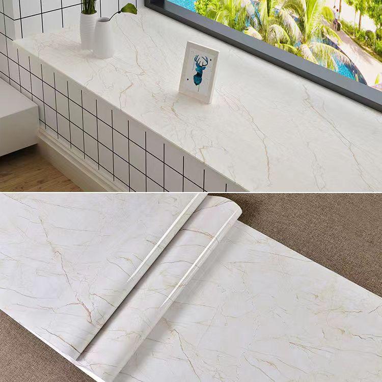Pvc Thickened Water-Repellent And Oil-Proof Marble Wall Cover Self-Adhesive Sticker Bathroom Cabinet Cooktop Desktop Decorative Film