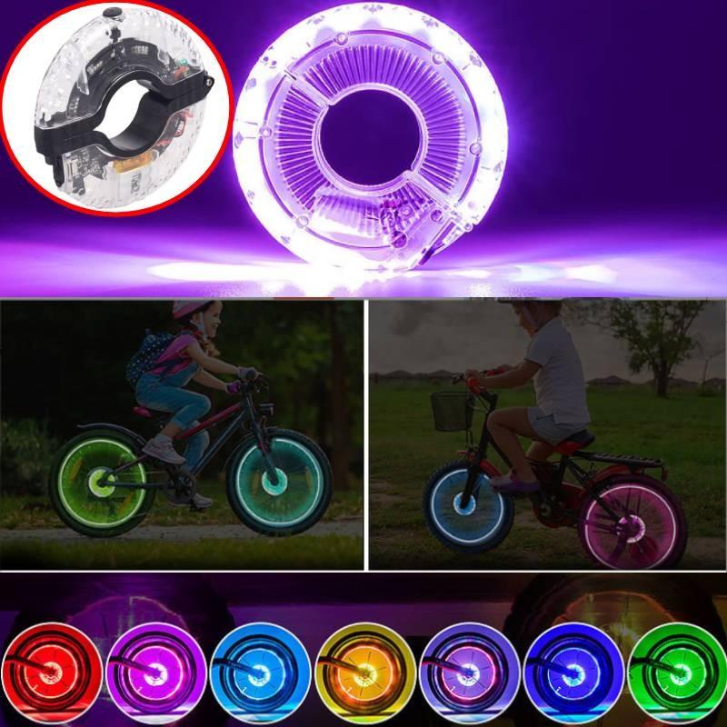 Wheel Bike Hub Lights Kit 7 Colors Usb Rechargeable Safety Waterproof Light
