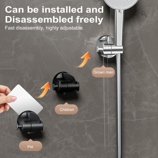 Shower Base Bracket with Hook Design Strong Adhesive Waterproof Handheld Shower Base Holder Replacement
