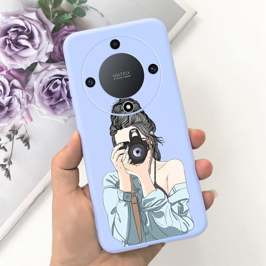 Für Honor Magic6 Lite Hülle Honor X9b Hübsche Mädchen Sonnenblumen Hülle Weiche Silikon Handyhülle Für Honor Magic6 Lite HonorX9b Bumper