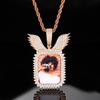 Creative Winged Square DIY Memory Photo Frame Pendant - Custom Hip Hop Necklace