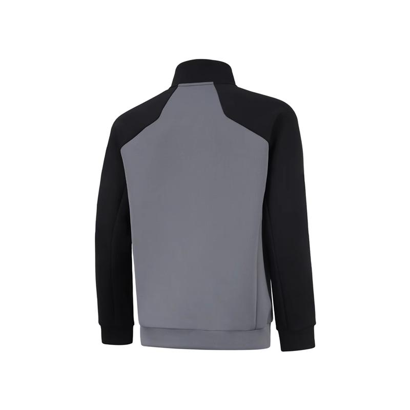 Li Ning Trendy Fashion Color Block Versatile Casual Comfortable Stand Collar Cardigan Sweatshirt Men Sweatshirt AWDVA85-3